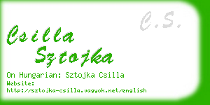 csilla sztojka business card